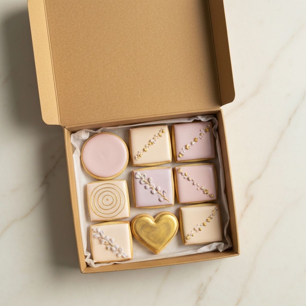 Premium artisan cookie gift box filled with beautifully decorated cookies